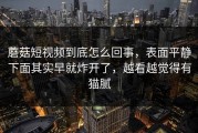 蘑菇短视频到底怎么回事，表面平静下面其实早就炸开了，越看越觉得有猫腻