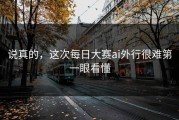 说真的，这次每日大赛ai外行很难第一眼看懂