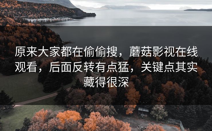 原来大家都在偷偷搜，蘑菇影视在线观看，后面反转有点猛，关键点其实藏得很深