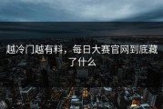 越冷门越有料，每日大赛官网到底藏了什么