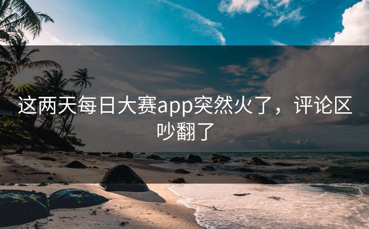 这两天每日大赛app突然火了，评论区吵翻了