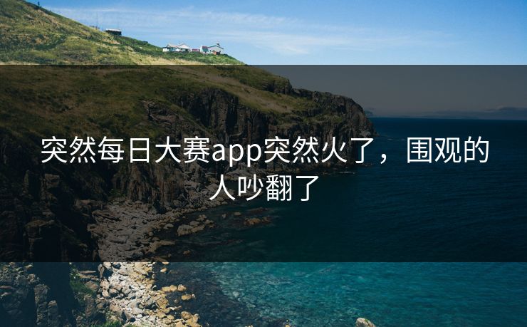 突然每日大赛app突然火了，围观的人吵翻了