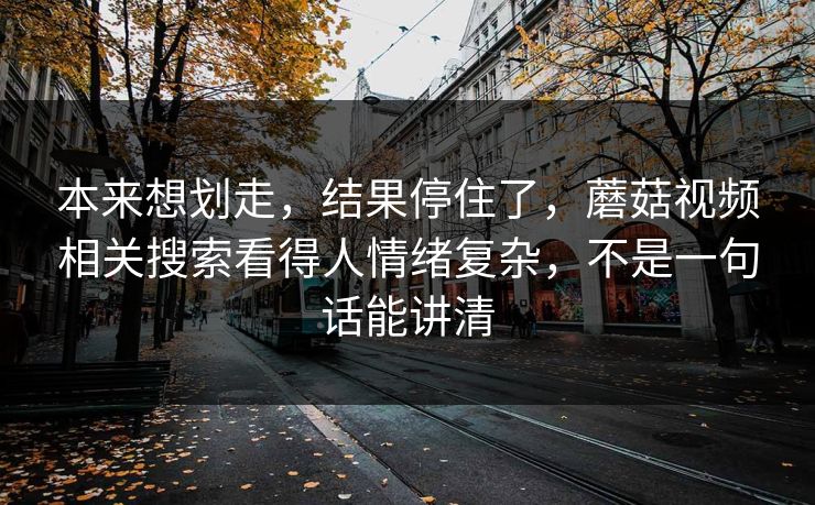 本来想划走，结果停住了，蘑菇视频相关搜索看得人情绪复杂，不是一句话能讲清