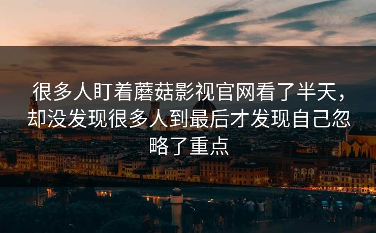很多人盯着蘑菇影视官网看了半天，却没发现很多人到最后才发现自己忽略了重点