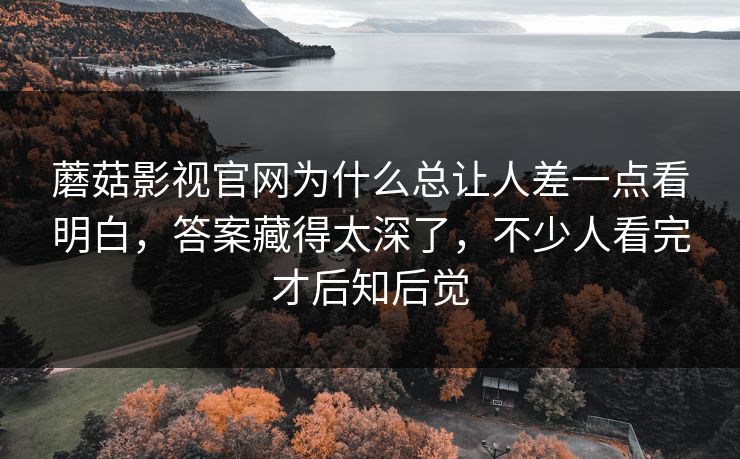 蘑菇影视官网为什么总让人差一点看明白,答案藏得太深了,不少人看完才后知后觉 蘑菇影视官网为什么总让人差一点看明白,答案藏得太深了,不少人看完才后知后觉