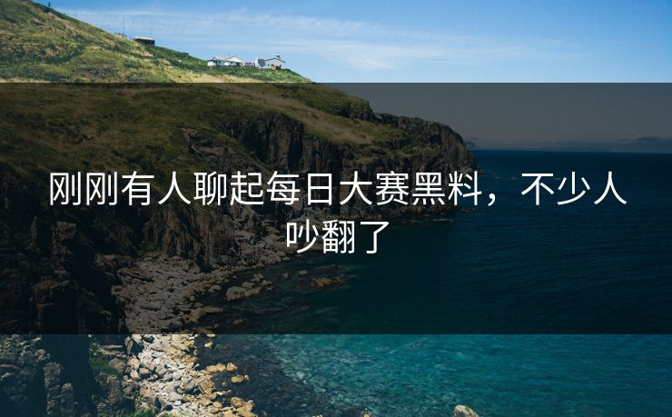 刚刚有人聊起每日大赛黑料,不少人吵翻了 刚刚有人聊起每日大赛黑料,不少人吵翻了