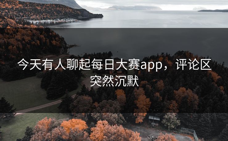 今天有人聊起每日大赛app，评论区突然沉默